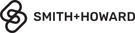 A black and white image of the smith + hanks logo.